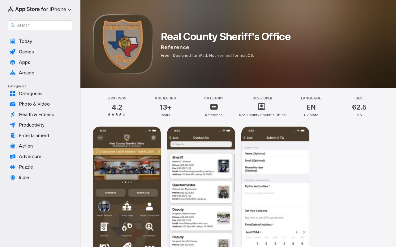 Real County arrest information limits in the sheriff mobile app