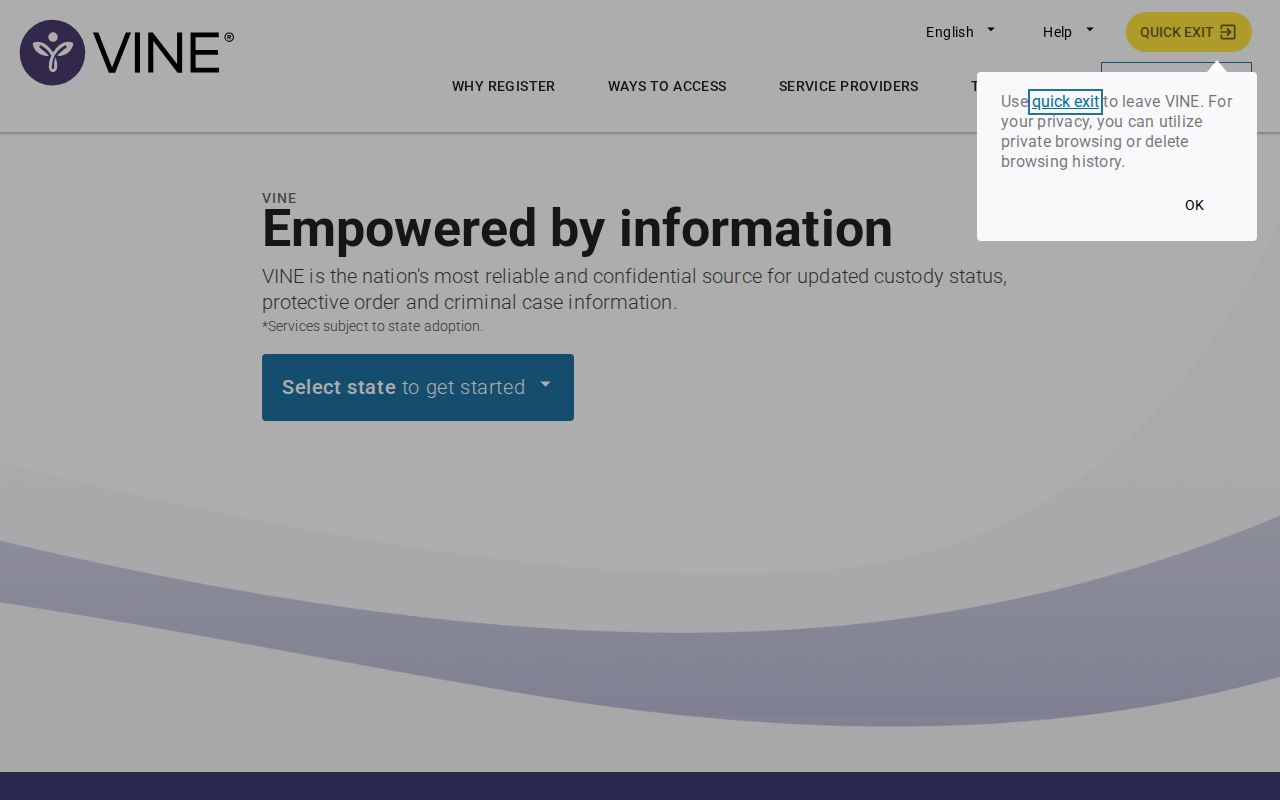 Real County arrest lookup through VINELink custody search