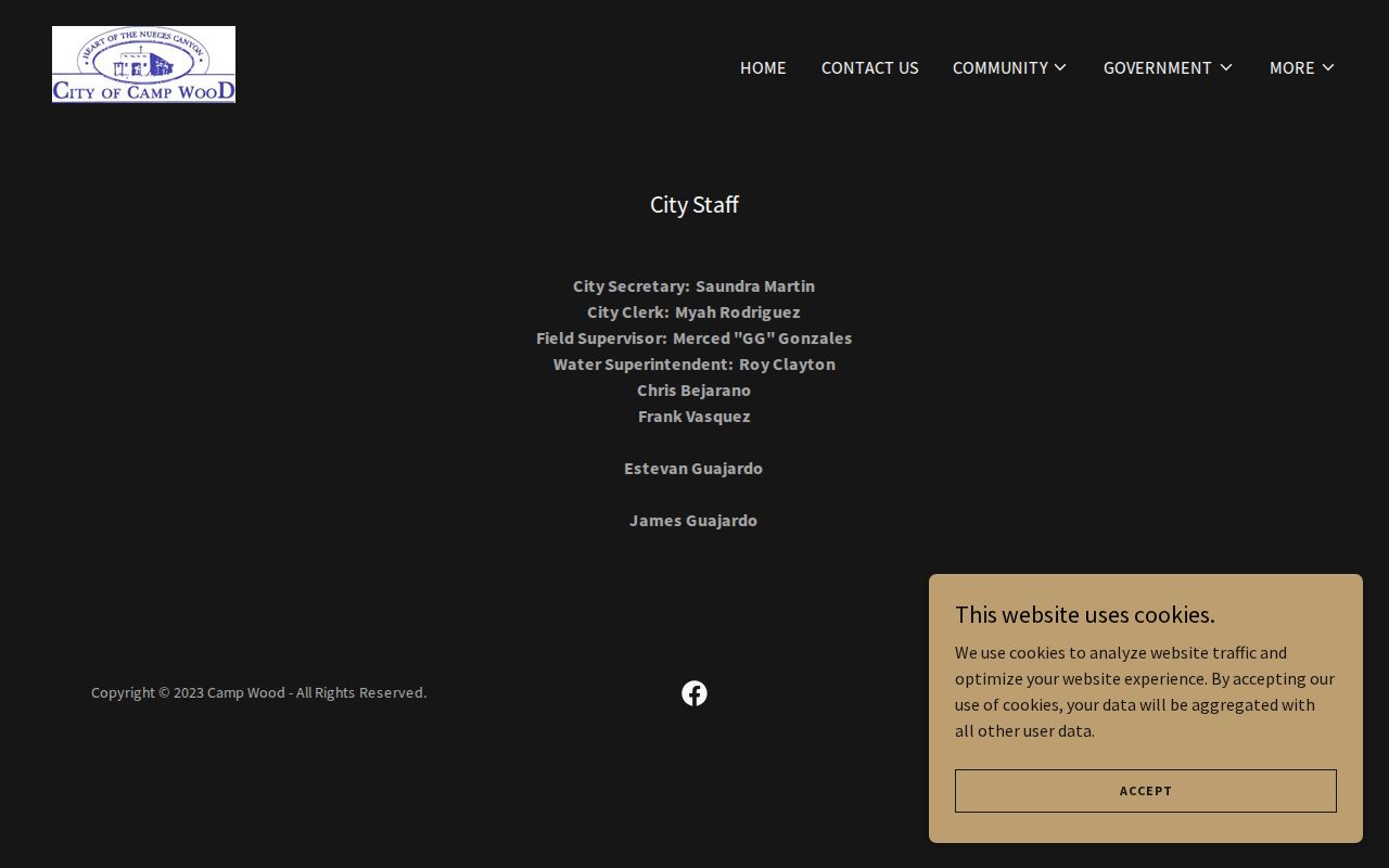 Camp Wood criminal records staff directory