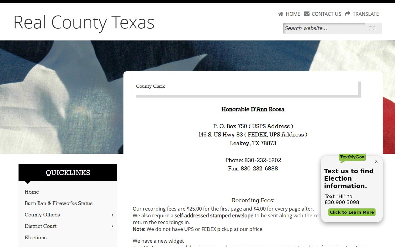 Real County criminal court cases County Clerk page
